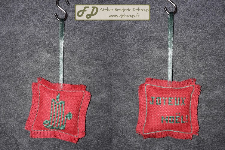 Bougie Vert sur Rouge