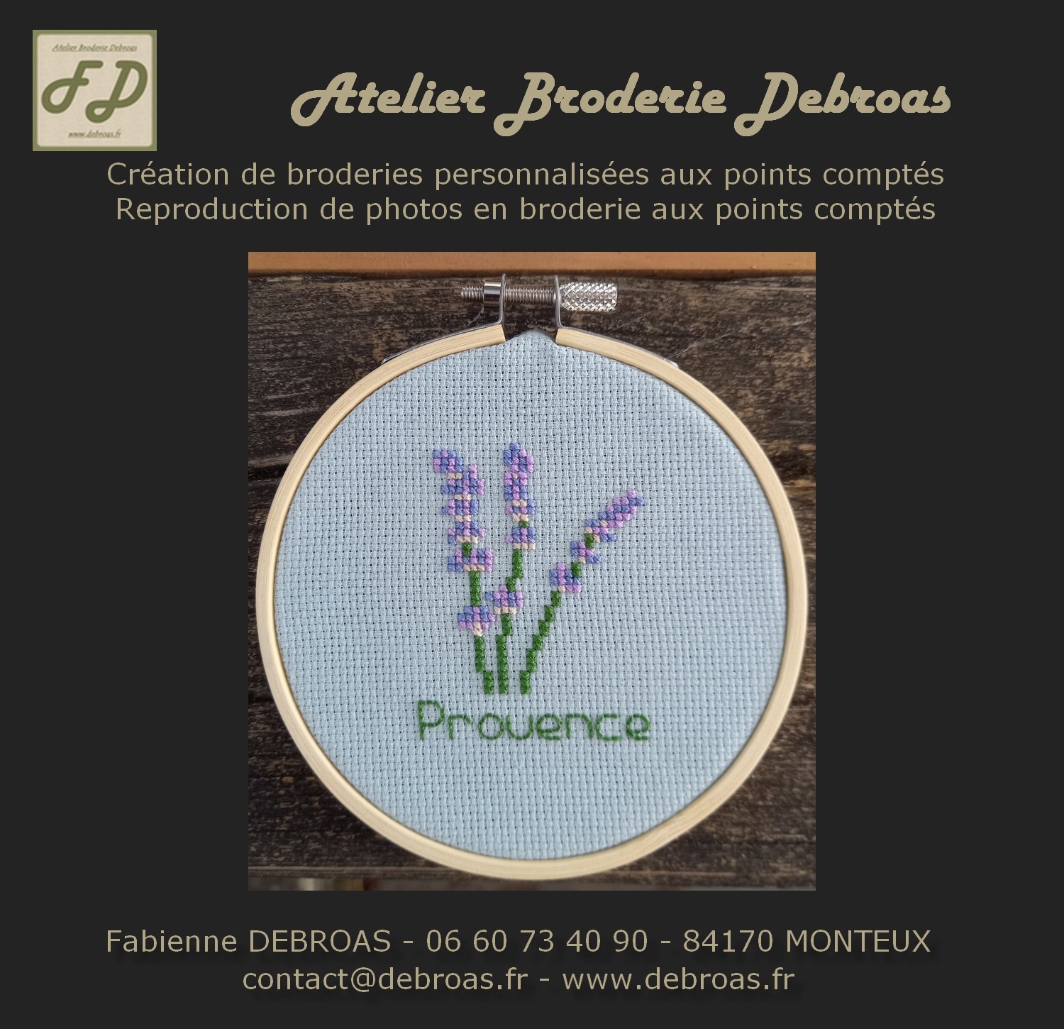 Tambours 107 mm lavande toile bleue signature