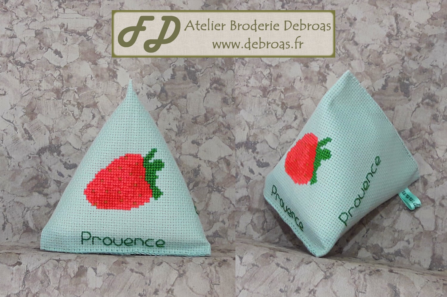 Befra611 berlingot fraise toile verte