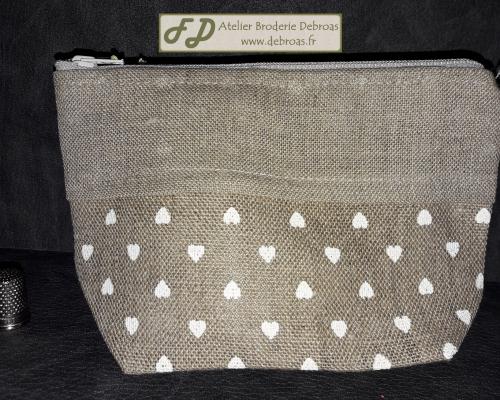 Lbdd tlc11 trousse coeur blanc imprime