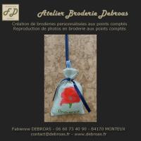 Slcoq5018 sachet coquelicot toile bleue
