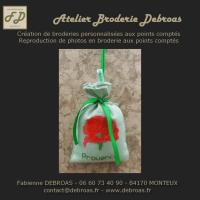 Slcoq611 sachet coquelicot toile verte