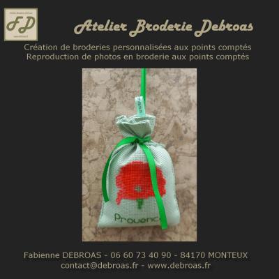 Slcoq611 sachet coquelicot toile verte