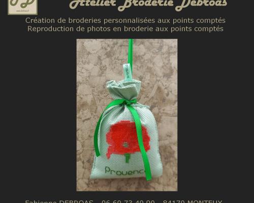 Slcoq611 sachet coquelicot toile verte