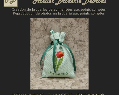 Sltul611 sachet tulipe toile verte 1